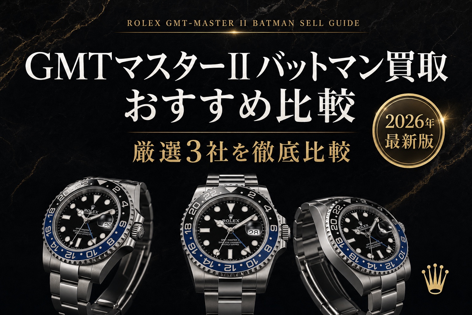 GMTマスターII バットマン買取 おすすめ比較|厳選3社を徹底比較【2026年最新版】