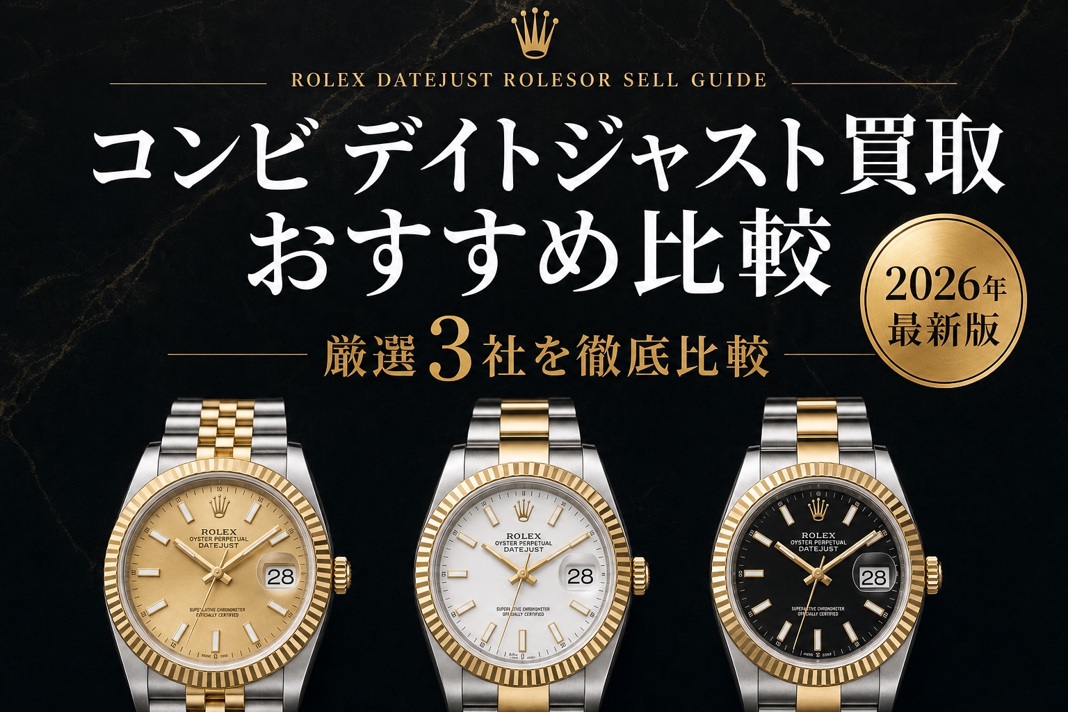 デイトジャスト コンビ買取 おすすめ比較|厳選3社を徹底比較【2026年最新版】