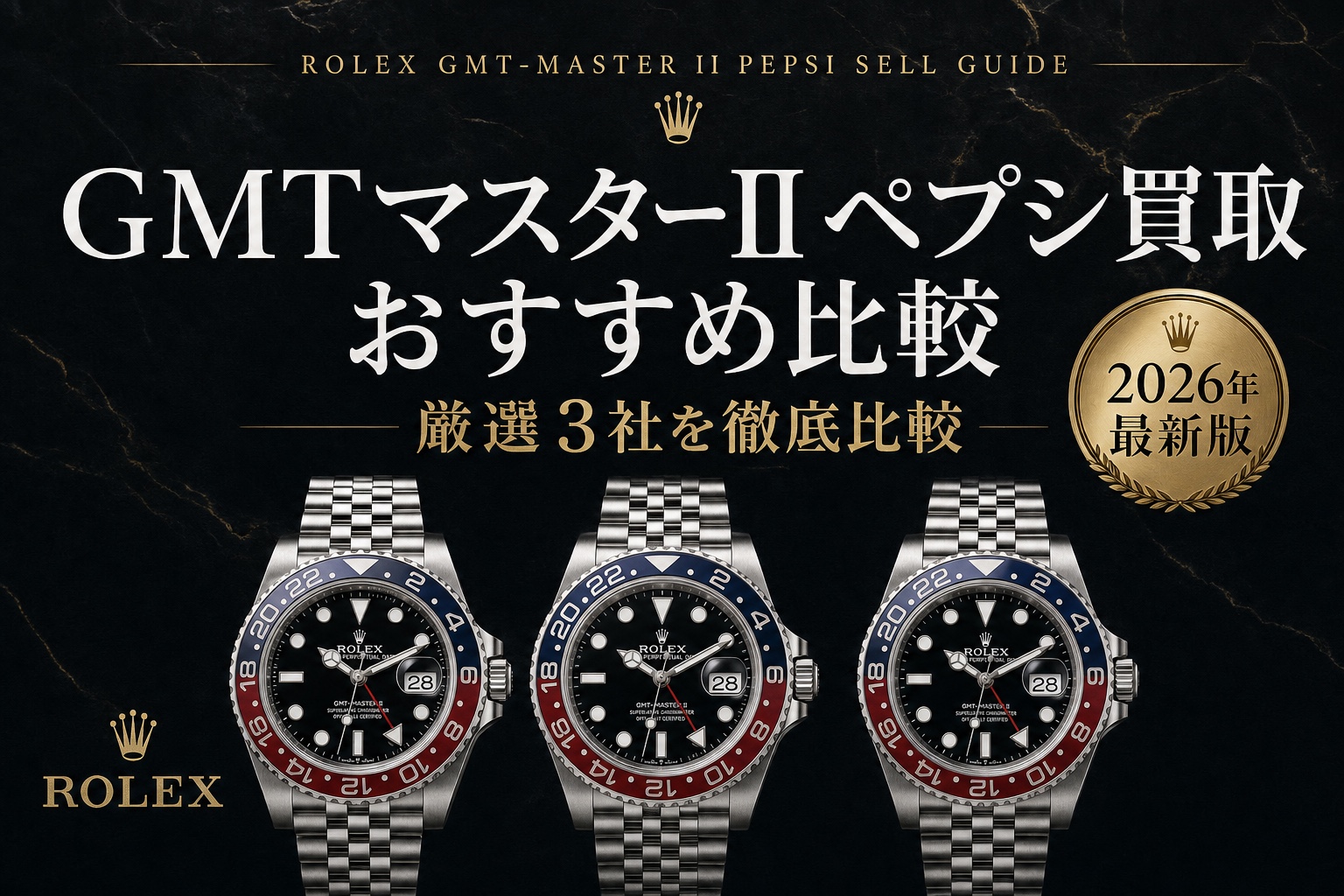 GMTマスターII ペプシ買取 おすすめ比較|厳選3社を徹底比較【2026年最新版】