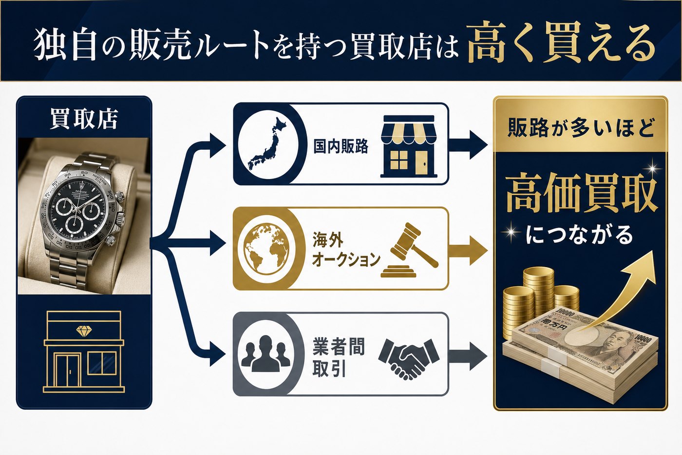 独自の販路確立で「満足価格」を提示できるの図解